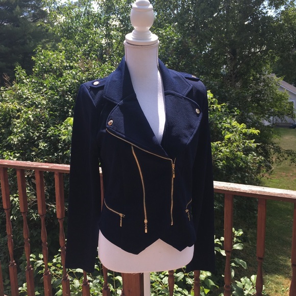 NWT Navy Blue Moto Jacket Blazer 🎉HOST PICK🎉 - Picture 8 of 8